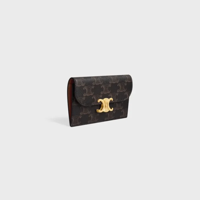 Long Card Holder with Flap Triomphe in Triomphe Canvas Long Card Holder with Flap Triomphe in Triomphe Canvas