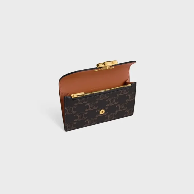 Long Card Holder with Flap Triomphe in Triomphe Canvas Long Card Holder with Flap Triomphe in Triomphe Canvas