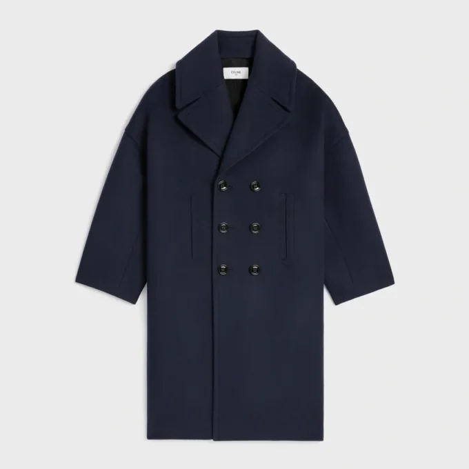 Long Peacoat in Wool Felt Long Peacoat in Wool Felt