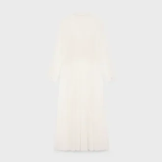Long Shirt Dress in Cotton Silk Crepon