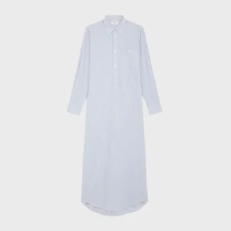 Long Shirt Dress in Striped Cotton