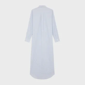 Long Shirt Dress in Striped Cotton
