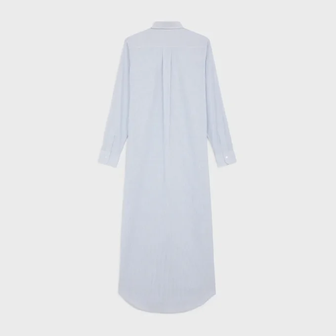 Long Shirt Dress in Striped Cotton