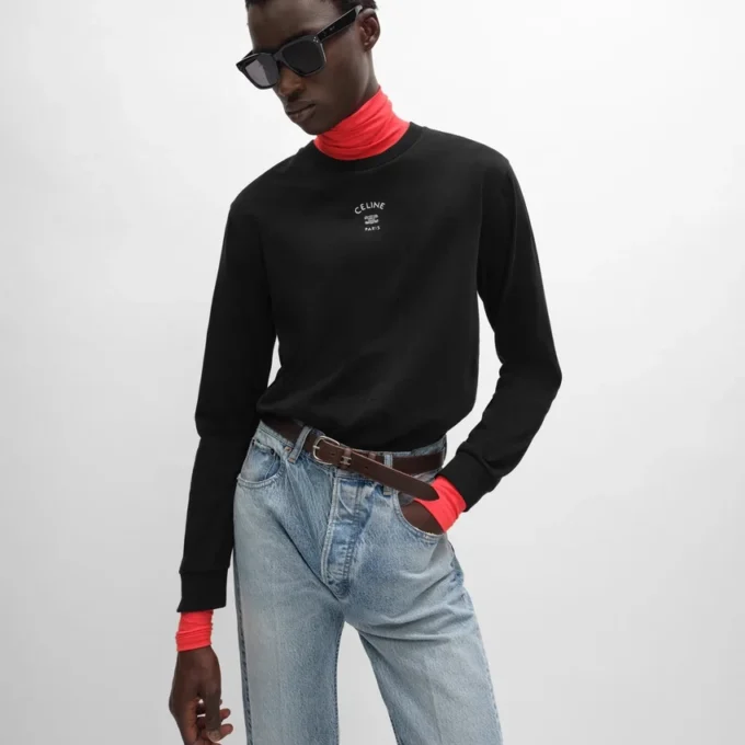 Long Sleeved T-Shirt in Cotton Jersey Long Sleeved T-Shirt in Cotton Jersey