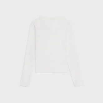 Long Sleeved T-Shirt in Ribbed Cotton Jersey