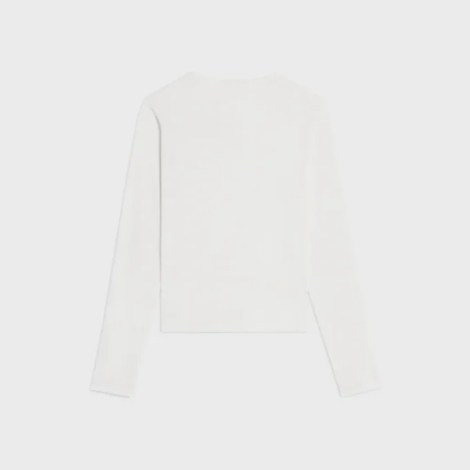 Long Sleeved T-Shirt in Ribbed Cotton Jersey Long Sleeved T-Shirt in Ribbed Cotton Jersey