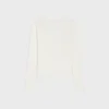 Long-Sleeved Top in Ribbed Cotton and Silk Long-Sleeved Top in Ribbed Cotton and Silk