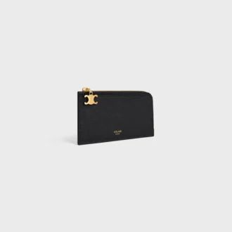 Long Zipped Card Holder in Grained Calfskin Long Zipped Card Holder in Grained Calfskin