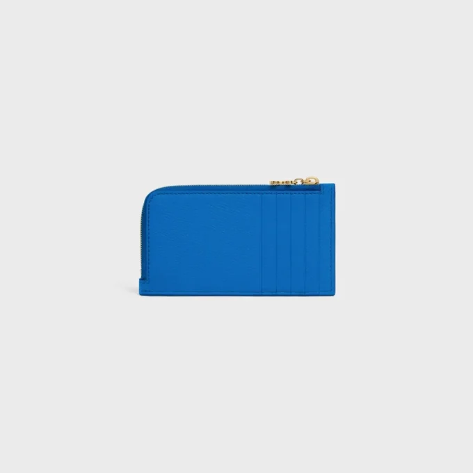 Long Zipped Card Holder in Grained Calfskin Long Zipped Card Holder in Grained Calfskin