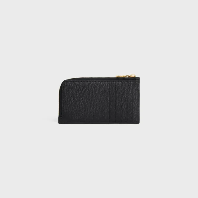 Long Zipped Card Holder in Grained Calfskin Long Zipped Card Holder in Grained Calfskin