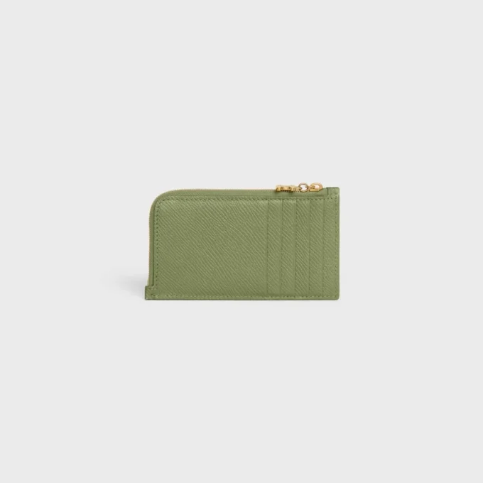 Long Zipped Card Holder in Grained Calfskin Long Zipped Card Holder in Grained Calfskin
