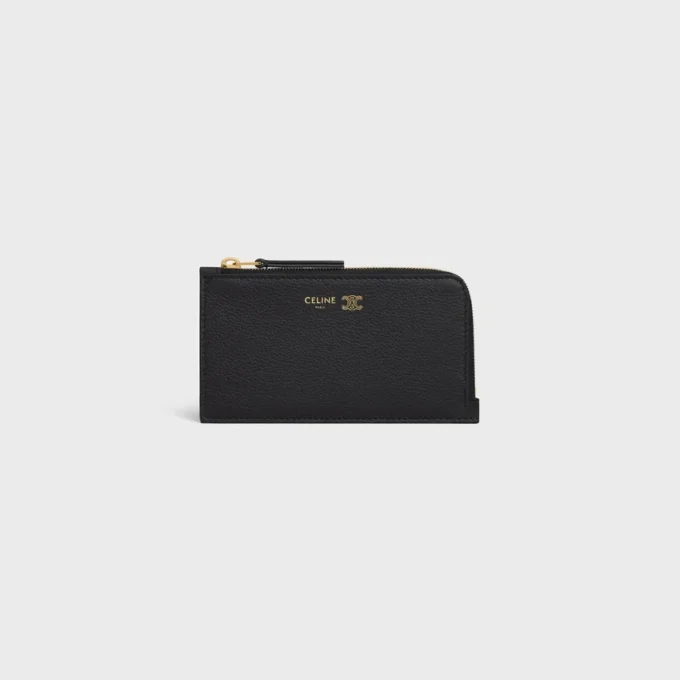 Long Zipped Card Holder in Supple Grained Calfskin Long Zipped Card Holder in Supple Grained Calfskin