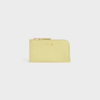 Long Zipped Card Holder in Supple Grained Calfskin