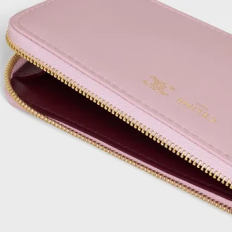 Long Zipped Card Holder in Supple Grained Calfskin