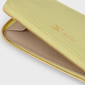 Long Zipped Card Holder in Supple Grained Calfskin