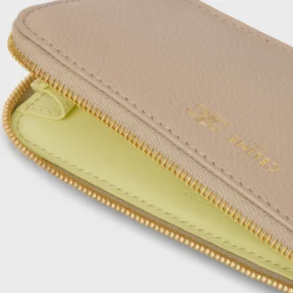 Long Zipped Card Holder in Supple Grained Calfskin