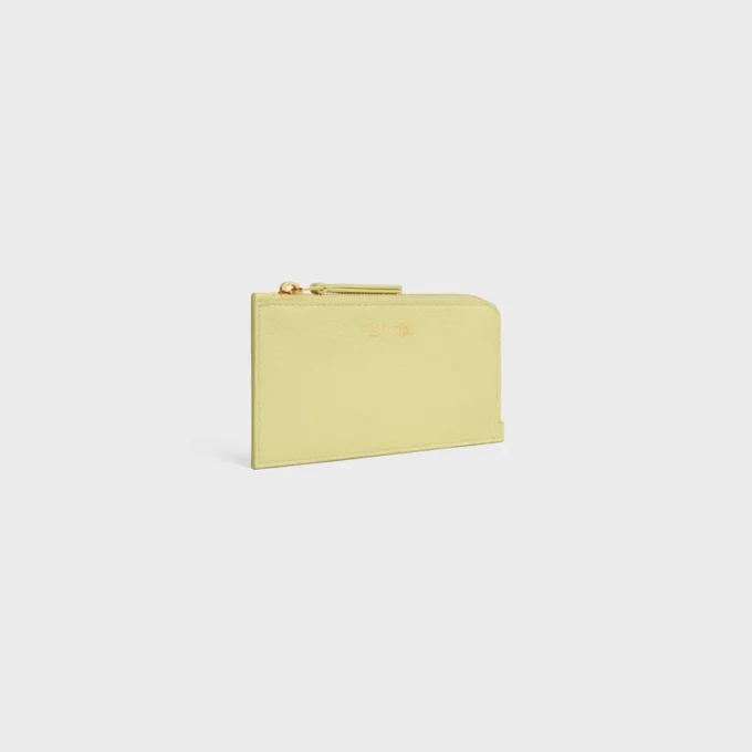 Long Zipped Card Holder in Supple Grained Calfskin Long Zipped Card Holder in Supple Grained Calfskin