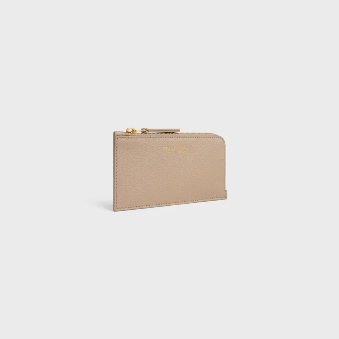 Long Zipped Card Holder in Supple Grained Calfskin Long Zipped Card Holder in Supple Grained Calfskin