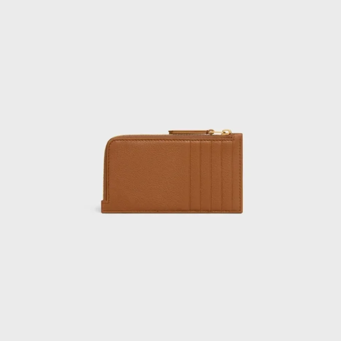 Long Zipped Card Holder in Supple Grained Calfskin Long Zipped Card Holder in Supple Grained Calfskin