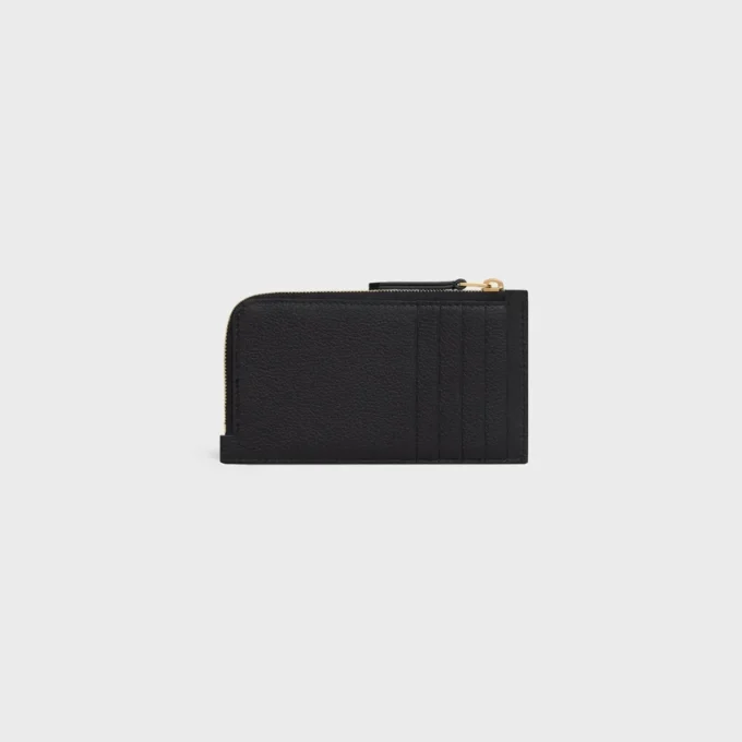 Long Zipped Card Holder in Supple Grained Calfskin Long Zipped Card Holder in Supple Grained Calfskin