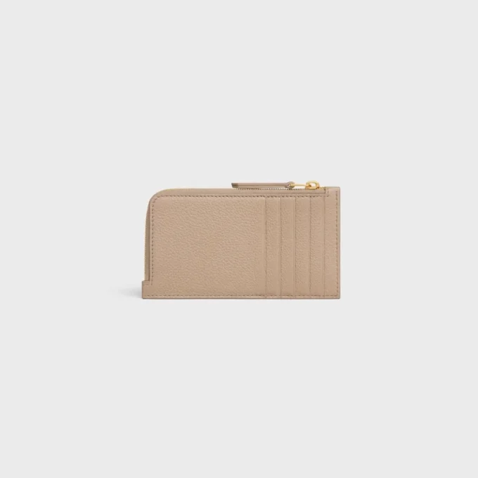 Long Zipped Card Holder in Supple Grained Calfskin Long Zipped Card Holder in Supple Grained Calfskin