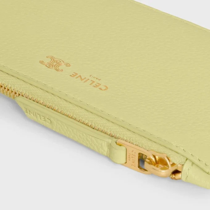 Long Zipped Card Holder in Supple Grained Calfskin Long Zipped Card Holder in Supple Grained Calfskin