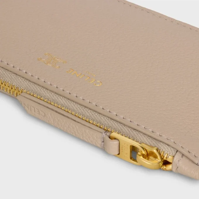 Long Zipped Card Holder in Supple Grained Calfskin Long Zipped Card Holder in Supple Grained Calfskin