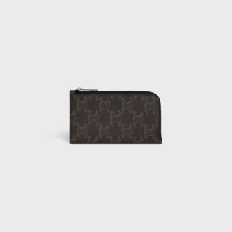 Long Zipped Card Holder in Triomphe Canvas