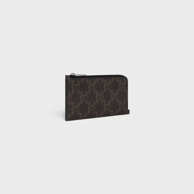 Long Zipped Card Holder in Triomphe Canvas Long Zipped Card Holder in Triomphe Canvas
