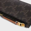 Long Zipped Card Holder in Triomphe Canvas and Calfskin Long Zipped Card Holder in Triomphe Canvas and Calfskin