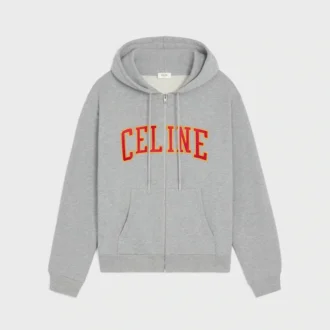 Loose Zip up Hoodie in Cotton Fleece Loose Zip up Hoodie in Cotton Fleece