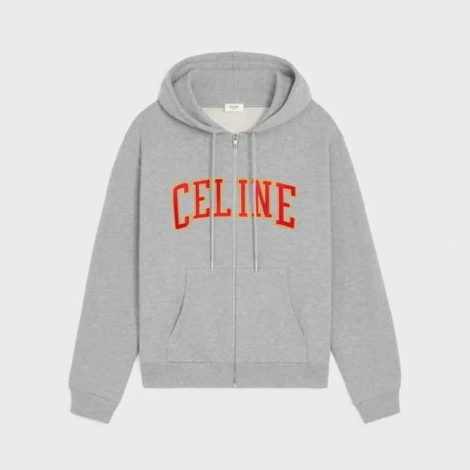 Loose Zip up Hoodie in Cotton Fleece Loose Zip up Hoodie in Cotton Fleece