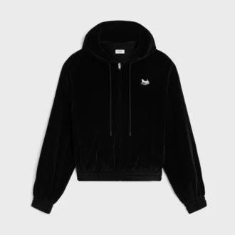 Loose Zip up Hoodie in Velvet Jersey Loose Zip up Hoodie in Velvet Jersey