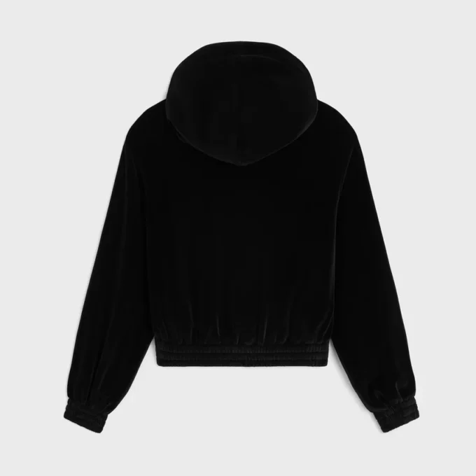 Loose Zip up Hoodie in Velvet Jersey Loose Zip up Hoodie in Velvet Jersey