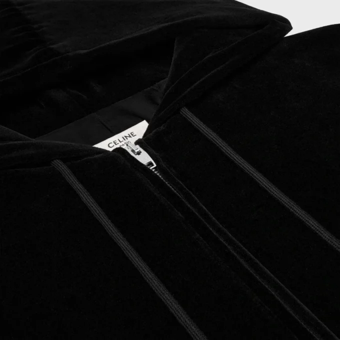 Loose Zip up Hoodie in Velvet Jersey Loose Zip up Hoodie in Velvet Jersey