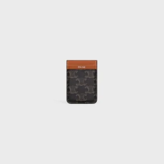 Magnet Card Holder in Triomphe Canvas and Calfskin