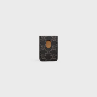 Magnet Card Holder in Triomphe Canvas and Calfskin