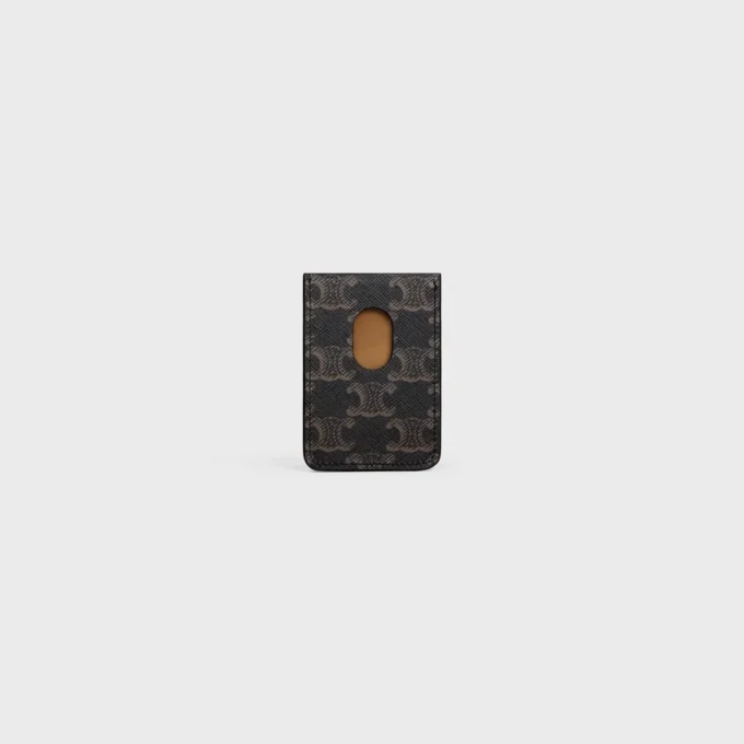 Magnet Card Holder in Triomphe Canvas and Calfskin Magnet Card Holder in Triomphe Canvas and Calfskin
