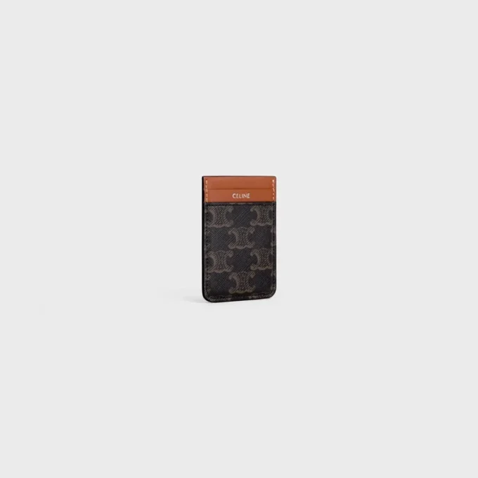 Magnet Card Holder in Triomphe Canvas and Calfskin Magnet Card Holder in Triomphe Canvas and Calfskin