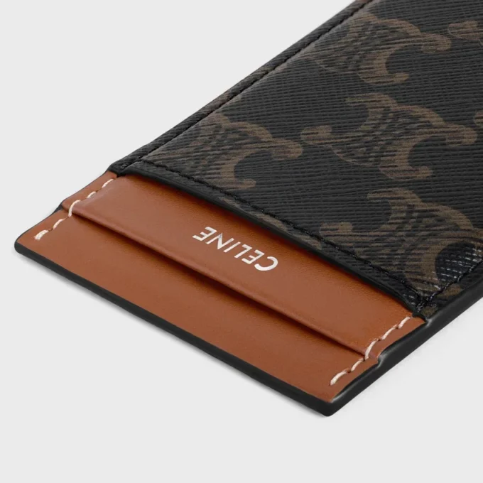 Magnet Card Holder in Triomphe Canvas and Calfskin Magnet Card Holder in Triomphe Canvas and Calfskin