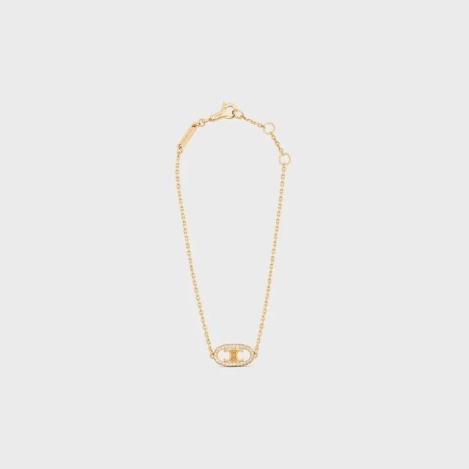 Maillon Triomphe Bracelet in Yellow Gold and Diamonds