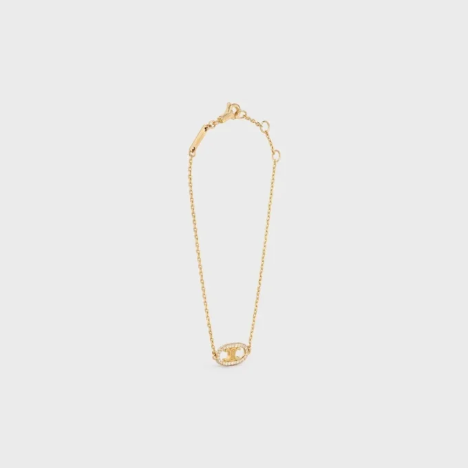Maillon Triomphe Bracelet in Yellow Gold and Diamonds