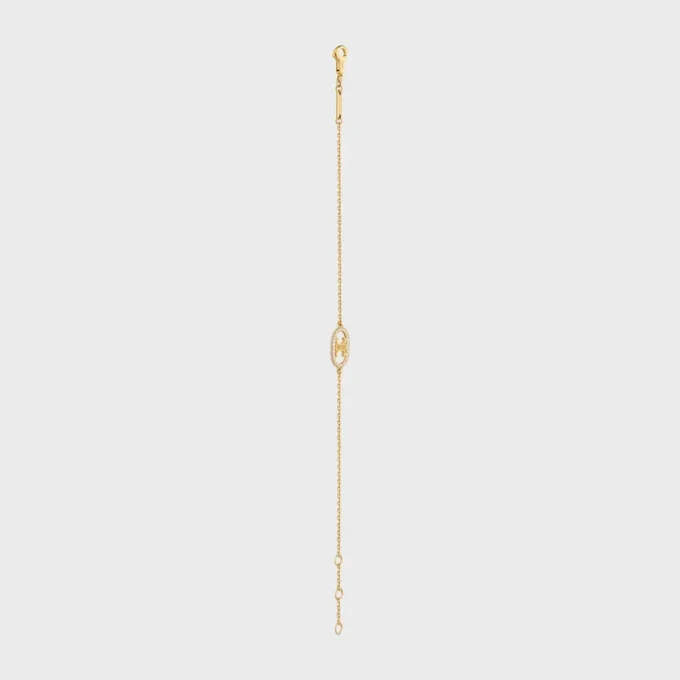 Maillon Triomphe Bracelet in Yellow Gold and Diamonds