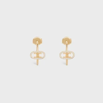 Maillon Triomphe Hoops in Yellow Gold and Diamonds