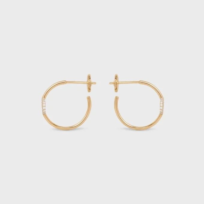 Maillon Triomphe Hoops in Yellow Gold and Diamonds