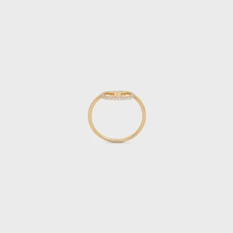 Maillon Triomphe Ring in Yellow Gold and Diamonds