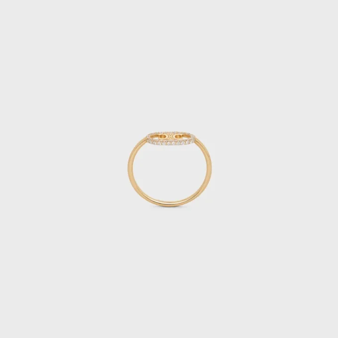 Maillon Triomphe Ring in Yellow Gold and Diamonds