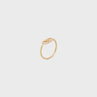 Maillon Triomphe Ring in Yellow Gold and Diamonds