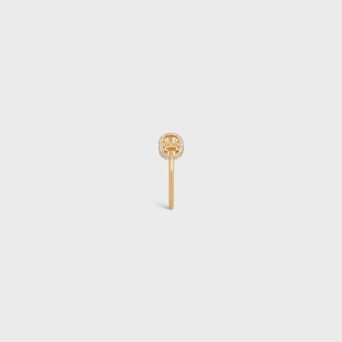 Maillon Triomphe Ring in Yellow Gold and Diamonds