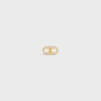 Maillon Triomphe Stud in Yellow Gold and Diamonds